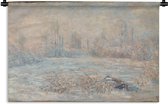 Wandkleed - Wanddoek - Vorst nabij Vetheuil - Schilderij van Claude Monet - 120x80 cm - Wandtapijt