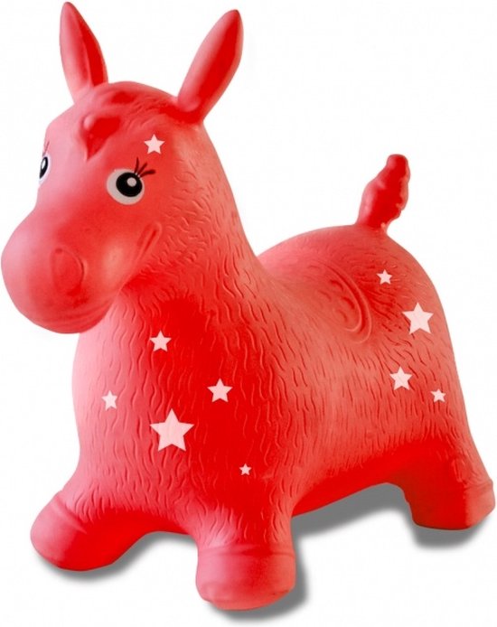 Jamara Skippybal - 460317 Skippydier Paard Rood Junior met Pomp