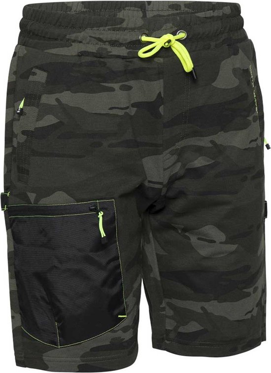 Pantalon de jogging court de travail Greg 1401 de Nine Worths | Vert olive/Camouflage | L