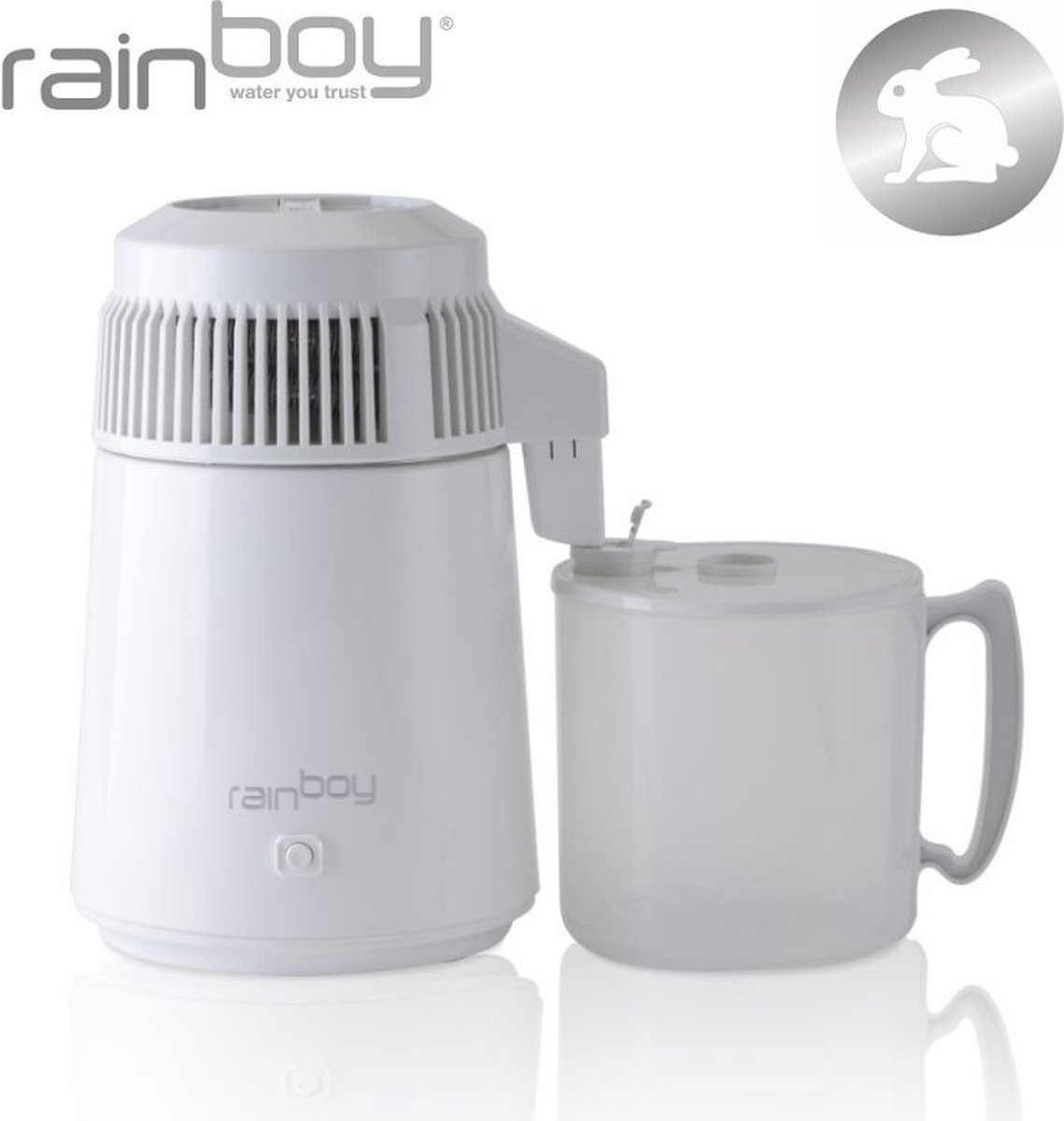 Versapers - Rainboy Snow Rabbit - Water destilleerapparaat - hoge kwaliteit - 3 jaar garantie - PP karaf - RVS - water distiller - waterdestilleerder - destilleerketel - waterfilter - waterzuiveraar - water zuiveren apparaat