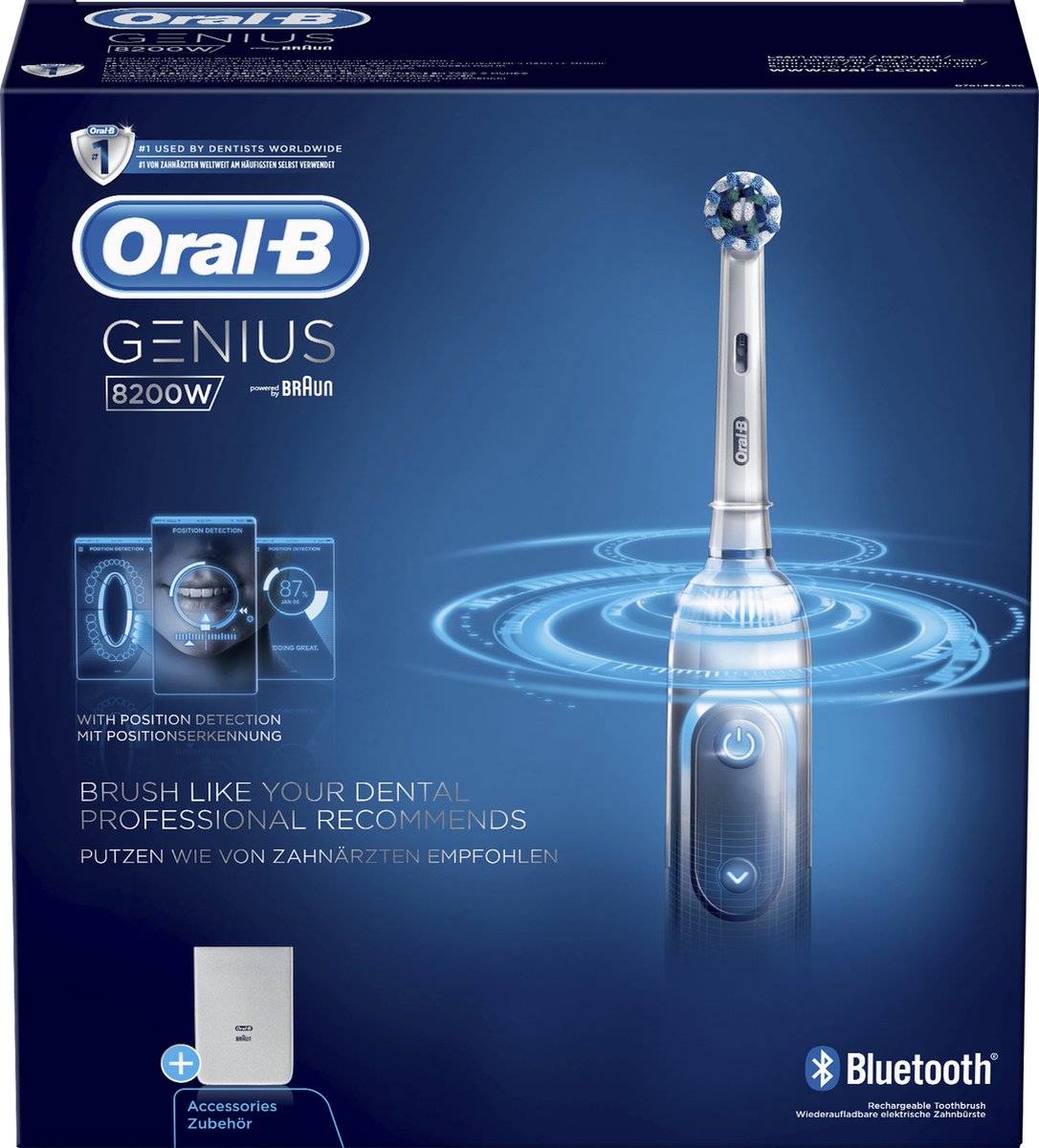 Oral-B Genius 8200W - Zilver Elektrische Tandenborstel - Powered By - 1... |