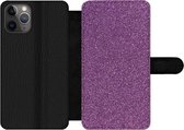 Bookcase Geschikt voor iPhone 11 Pro Max telefoonhoesje - Glitter - Roze - Design - Abstract - Met vakjes - Wallet case met magneetsluiting