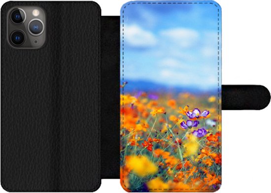 Bookcase Convient pour étui de téléphone iPhone 11 Pro - Cosmos - Couleurs - Printemps - Avec compartiments - Étui portefeuille avec fermeture magnétique