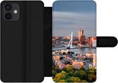 Bookcase Geschikt voor iPhone 12 Mini telefoonhoesje - Rotterdam - Skyline - Boom - Met vakjes - Wallet case met magneetsluiting
