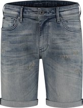 Purewhite -  Heren Skinny Fit   Korte Broek  - Blauw - Maat 31