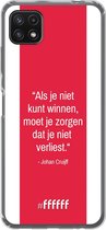 6F hoesje - geschikt voor Samsung Galaxy A22 5G -  Transparant TPU Case - AFC Ajax Quote Johan Cruijff #ffffff