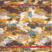 sjaal Camo dames 90 x 90 cm polyester oranje/rood