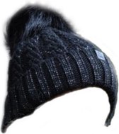 muts Glitter Beanie acryl zwart one-size