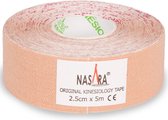 Nasara Kinesio tape - Beige | Huidvriendelijk | 2,5 cm | Extra smal