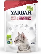 14x Yarrah Biologisch Kattenvoer Rund 85 gr