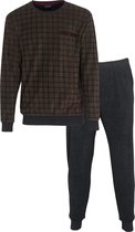 Paul Hopkins Badstof Heren Pyjama Bruin/Blauw PHPYH2104A - Maten: S