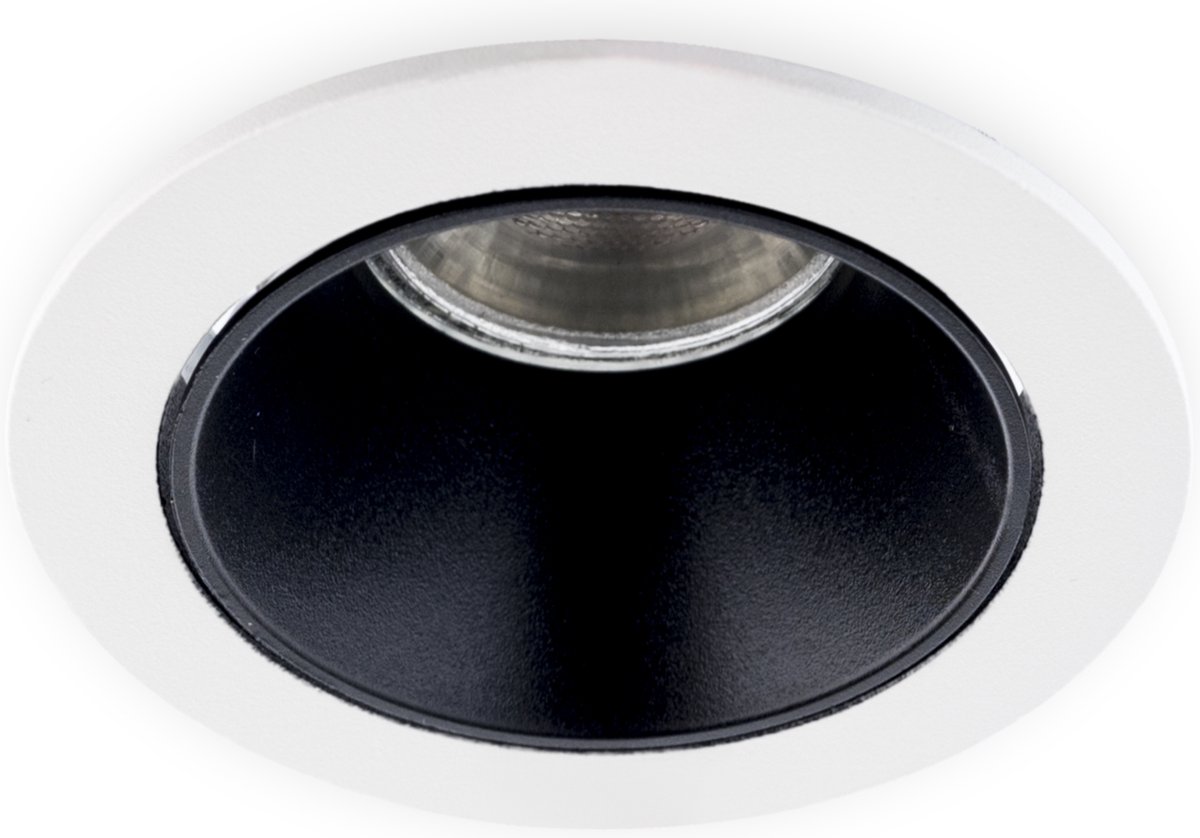 Groenovatie Inbouwspot Rond - Kantelbaar- Ø85mm - Wit - Zwart