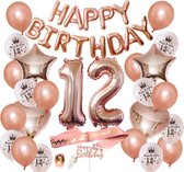Joya Beauty® 12 Jaar Verjaardag Versiering | Roségoud | Versiering Verjaardag | Feestversiering | Feestpakketten | Feestversiering Pakketten