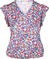 Paprika Dames T-shirt in tricot met een vlekjesmotief - T-shirt - Maat 46