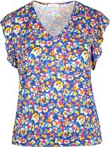 Paprika Dames T-shirt in tricot met een vlekjesmotief - T-shirt - Maat 44