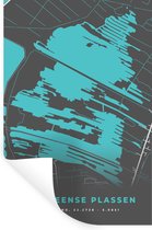 Muurstickers - Sticker Folie - Ankeveense Plassen - Nederland - Stadskaart - Kaart - Plattegrond - Water - 40x60 cm - Plakfolie - Muurstickers Kinderkamer - Zelfklevend Behang - Zelfklevend behangpapier - Stickerfolie
