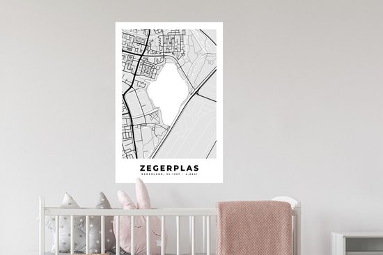 Stickers Stickers muraux - Zegerplas - Carte - Carte - Pays- Nederland - Plan de la ville - 60x90 cm - Feuille adhésive