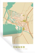 Muurstickers - Sticker Folie - Lemmer - Vintage- Kaart - Stadskaart - Plattegrond - 20x30 cm - Plakfolie - Muurstickers Kinderkamer - Zelfklevend Behang - Zelfklevend behangpapier - Stickerfolie