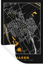 Stickers muraux - Film autocollant - Cheveux - Black and Gold et Or - Plan de la ville - Carte - Carte - 20x30 cm - Film adhésif - Stickers muraux Chambre d'enfant - Papier peint autocollant