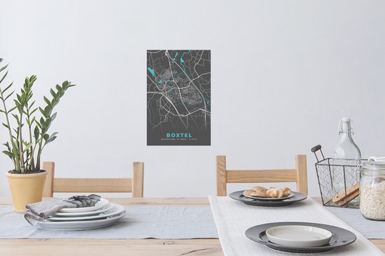 Muurstickers - Sticker Folie - Plattegrond - Boxtel - Kaart - Stadskaart - 20x30 cm - Plakfolie - Muurstickers Kinderkamer - Zelfklevend Behang - Zelfklevend behangpapier - Stickerfolie