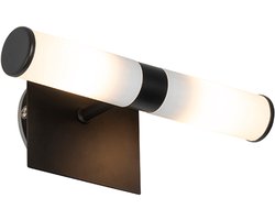 QAZQA bath – Moderne Wandlamp Up Down voor binnen voor badkamer – 2 lichts – D 115 mm – Zwart –