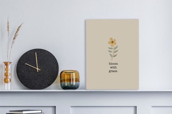 Tableau sur toile Proverbes - Citations - Bloom with grace - 30x40 cm - Décoration murale