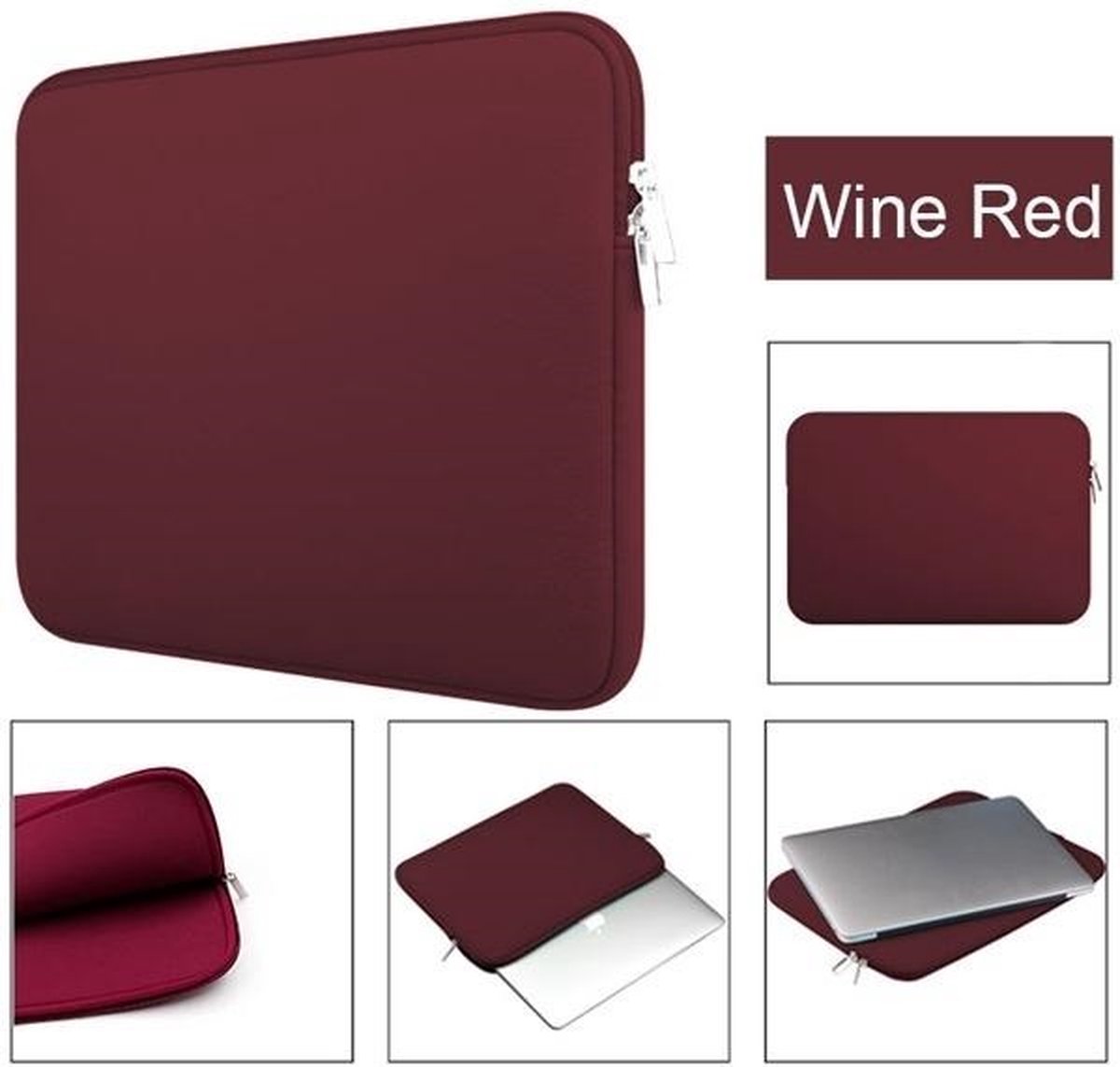 Laptophoes 15.6 - Laptoptas - Laptop Sleeve/Case/Hoes - Tas - 15.6 inch geschikt voor Acer Swift /Acer Extensa /Acer Aspire /Acer VivoBook /Acer TravelMate /Acer Predator /Acer Spin /Acer Nitro /Acer ChromeBook /Aspire Vero - LB942 Rood