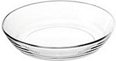 bord Basic 14 cm glas transparant/zwart