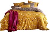 dekbedovertrek Fleur 140 x 220 cm katoen goud