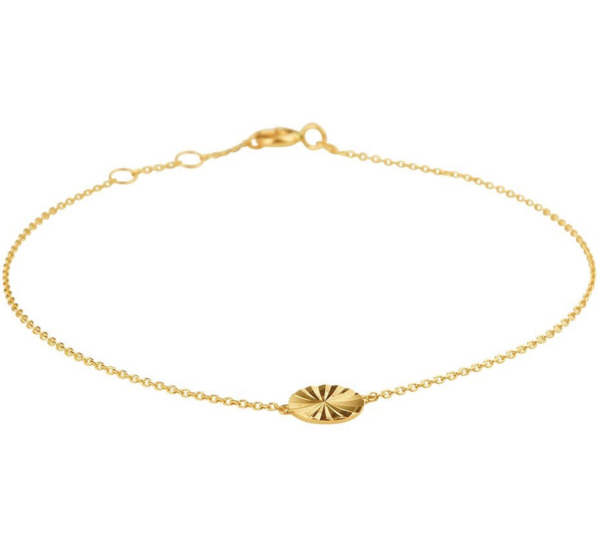 Gouden Armband met Rond Plaatje ter Decoratie