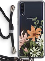 Case Company® - Samsung Galaxy A50 hoesje met Koord - Floral bouquet - Telefoonhoesje met Zwart Koord - Bescherming aan alle Kanten en Over de Schermrand