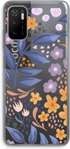 Case Company® - Xiaomi Poco M3 Pro 5G hoesje - Flowers with blue leaves - Soft Cover Telefoonhoesje - Bescherming aan alle Kanten en Schermrand