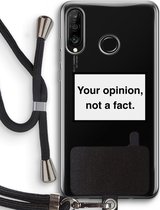 Case Company® - Huawei P30 Lite hoesje met Koord - Your opinion - Telefoonhoesje met Zwart Koord - Bescherming aan alle Kanten en Over de Schermrand