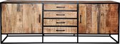 Mangohouten Dressoir San Antonio 210 cm Mahom Industrieel - Dressoir van Mangohout & Metaal - Industriële Dressoir