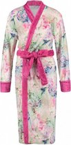 badjas dames polyester wit/roze maat XL