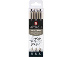 Sakura Pigma Micron 05 fineliner set | 3 pennen,  zwart & grijs