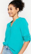 LOLALIZA Tetra blouse - Turquoise - Maat 44