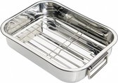braadslede 27 x 20 x 5,5 cm RVS zilver 2-delig