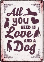 wandbord All You need 21 x 14,8 cm staal paars/ wit