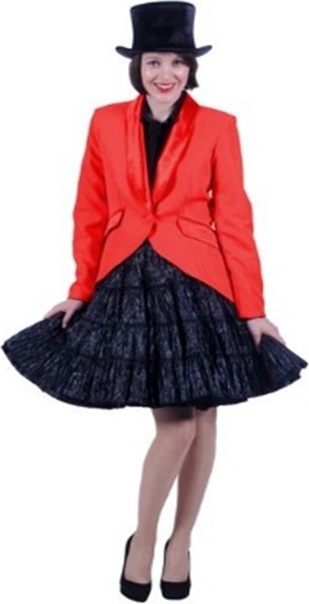 Dames slip frack jas ROOD de LUXE xxxl.