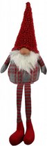 kerstkabouter Iggy 13 x 48 cm textiel rood/grijs