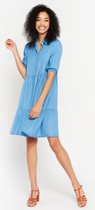 LOLALIZA Tencel jurk - Blauw - Maat 38