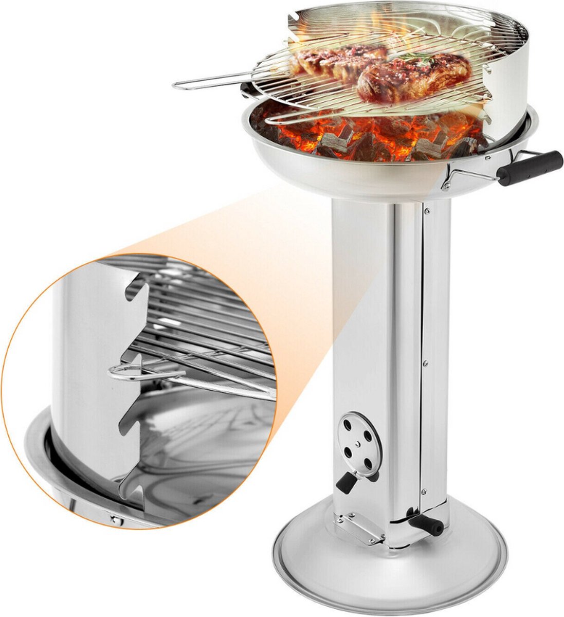 RVS BBQ - Grill - Barbecue - Houtskool - Voor Tuin, Camping - Klein ...