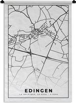Tapisserie - Tapisserie - België - Enghien - Plan de Ville - Carte - Zwart Wit - Carte - 90x135 cm - Tapisserie