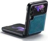 Hoesje geschikt voor Samsung Galaxy Z Flip 3 - Book Case Leer Slimline Blauw