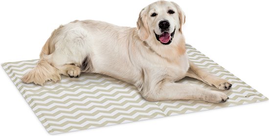 Navaris koelmat hond en kat - Honden koelmatras 81 x 96 cm tegen warmte - Gel koelkussen voor middelgrote tot grote hondenrassen - Zigzagpatroon