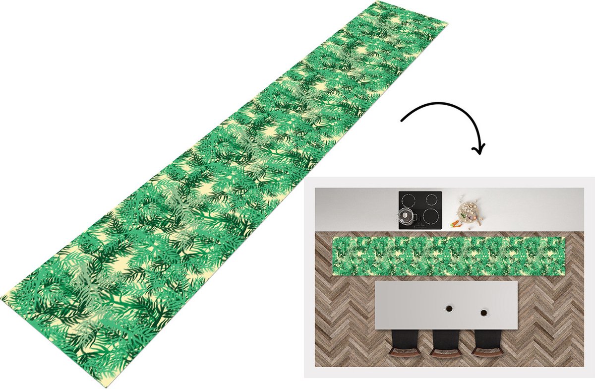 KitchenYeah Keukenloper - Loper keuken - Jungle - Patronen - Camouflage - 300x50 cm - Keukenloper vinyl Multicolor