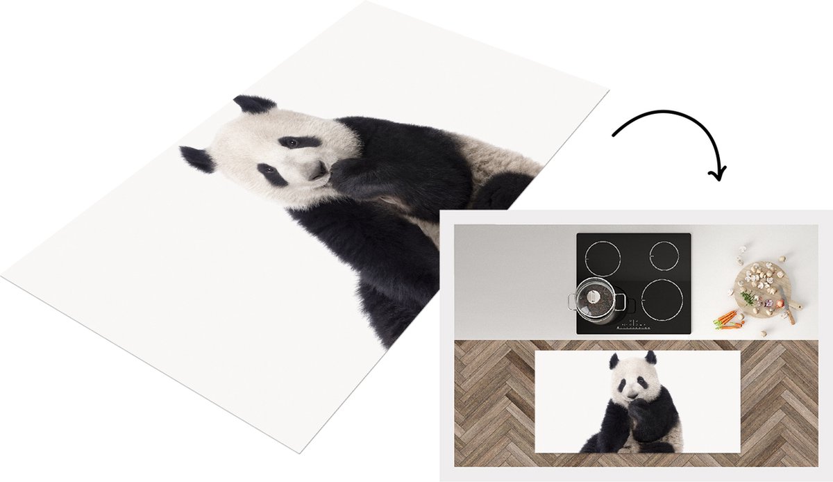 KitchenYeah Keukenloper - Loper keuken - Baby Panda - Panda jong - Pandabeertje - Babykamer - Kinderkamer - 120x60 cm - Keukenloper vinyl Multicolor