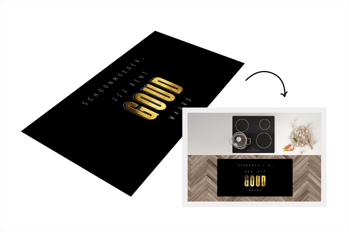 KitchenYeah Keukenloper - Loper keuken - Schoonmoeder - Spreuken - Schoonmoeder jij bent goud waard - Quotes - 120x60 cm - Keukenloper vinyl Multicolor