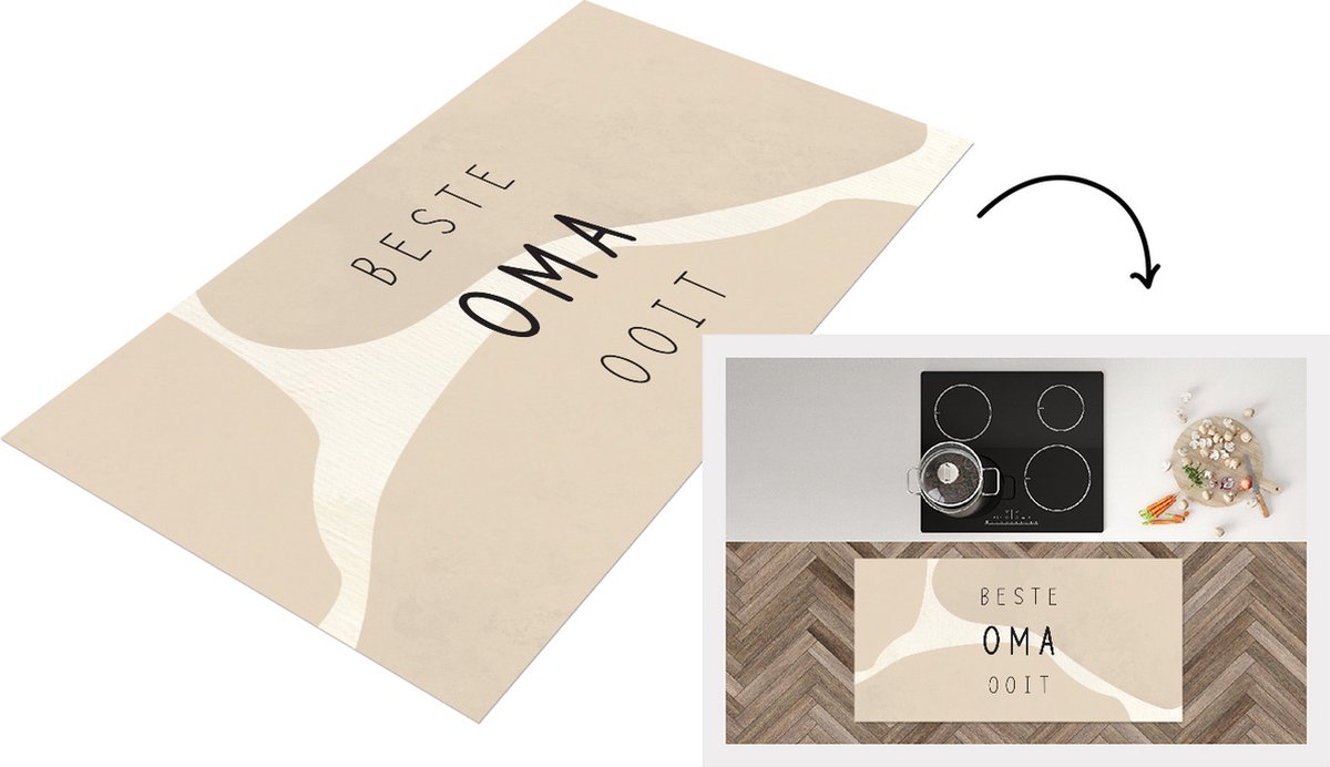 KitchenYeah Keukenloper - Loper keuken - Spreuken - Quotes Beste Oma Ooit - Moederdag - Oma - Liefste oma - 120x60 cm - Keukenloper vinyl Multicolor